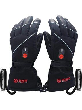 Rechargeable Heated Leather Gloves for Men & Women - Perfect for Skiing